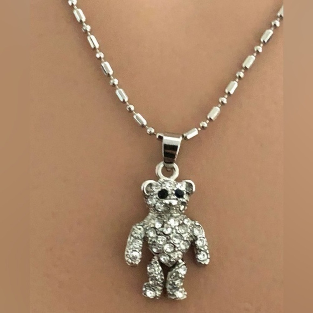 Teddy Bear rhinestones necklace set
